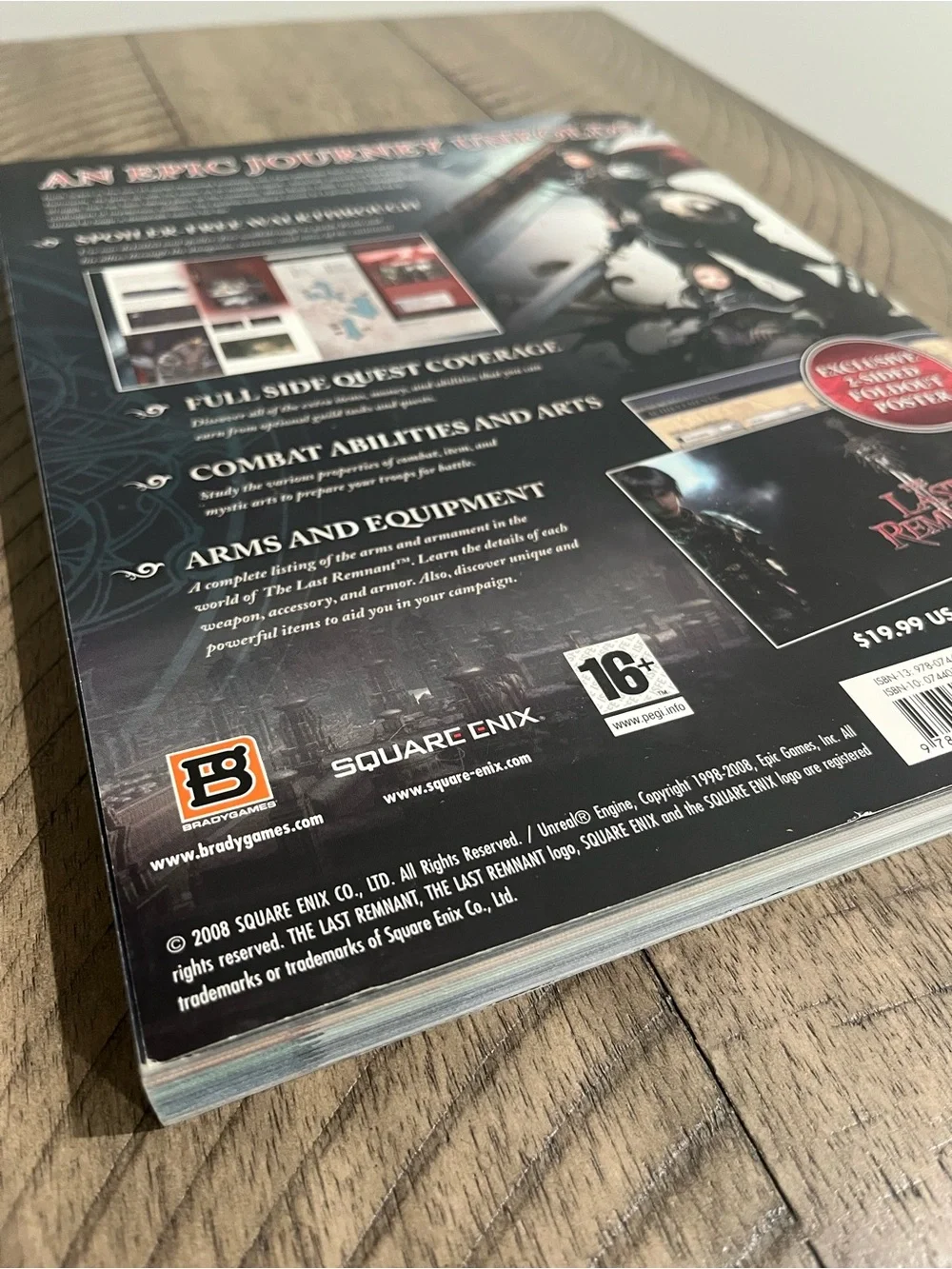 Last Remnant Game Strategy Guide 2008 XBOX 360 Brady Games w/ 2-Sided Poster
